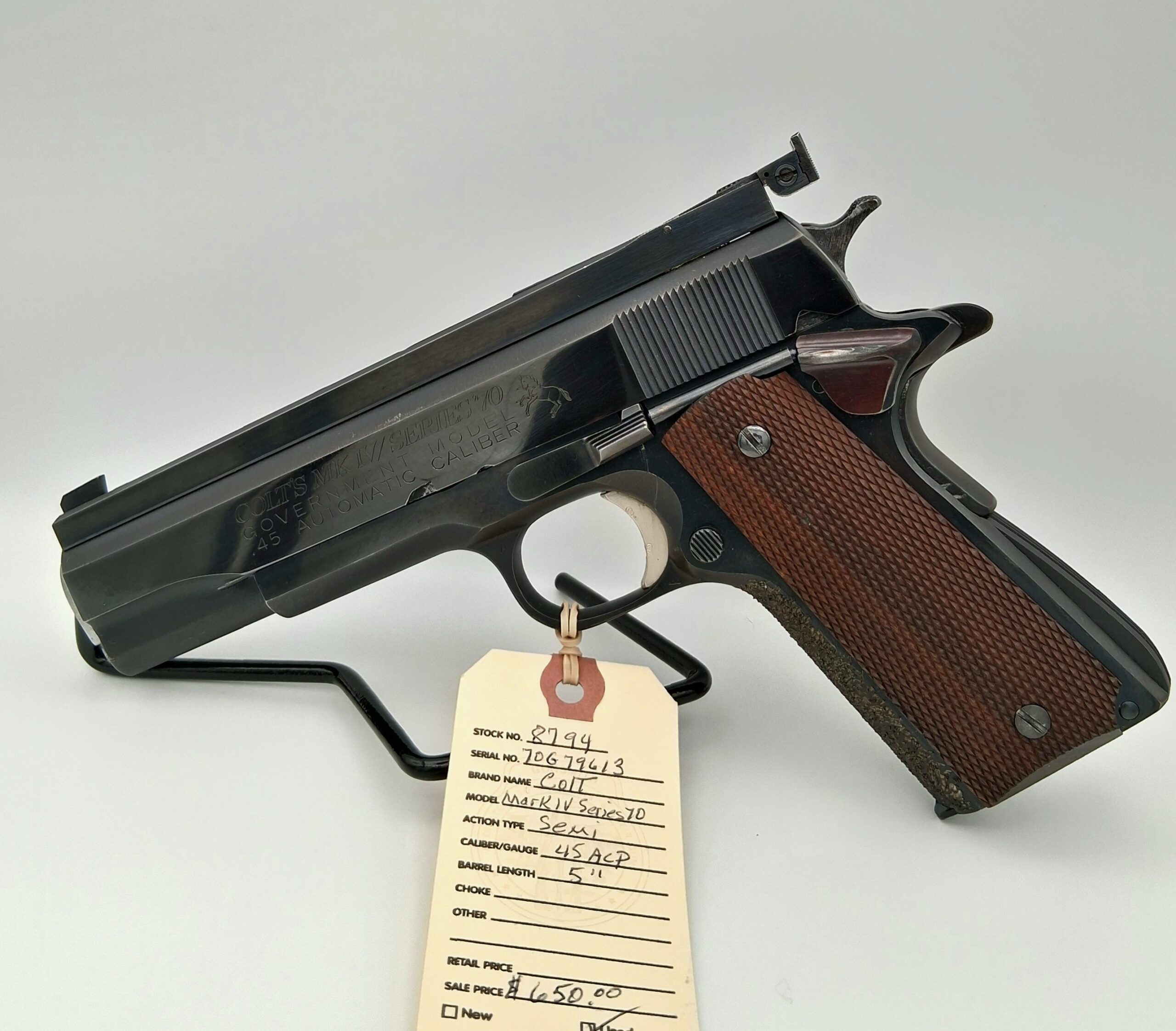 COLT MK IV/SERIES 70 GOVERNMENT MODEL .45ACP