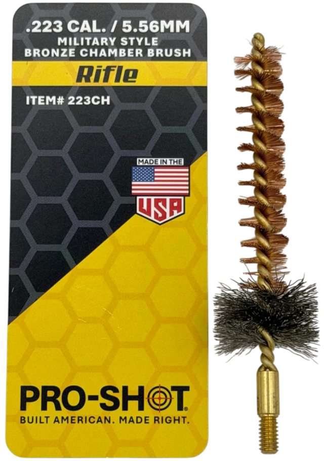 PRO-SHOT 5.56mm / .223 Cal. Military Style AR-15 / M16 / M4 Chamber Brush