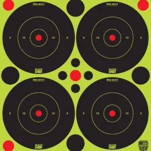 PRO-SHOT 3" Green Bullseye SplatterShot® Peel & Stick Target - 48 PACK