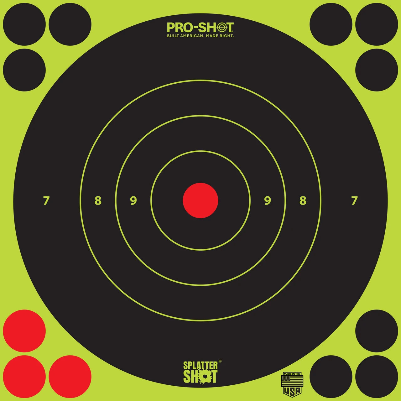 SPLATTER SHOT 6" Green Bullseye SplatterShot® Peel & Stick Target -12 Pack
