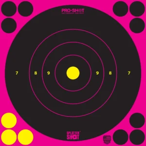 Splatter Shot® 8" Pink Bullseye Target - Peel & Stick - 6 Pack