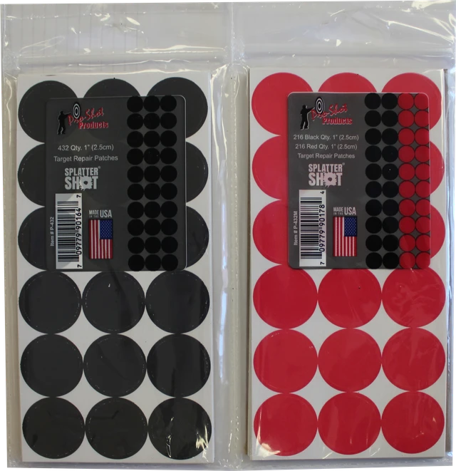 SplatterShot® Reactive Black & Red Target Pasters – 432 Count (216 Black / 216 Red)