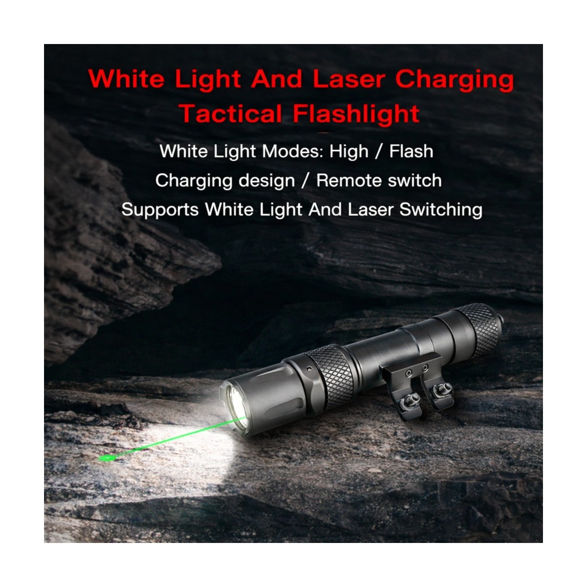 NFG 2000-Lumen M-LOK Flashlight + Green Laser - Image 2