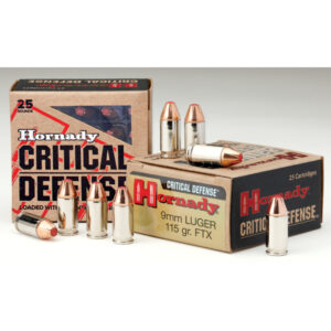 HORNADY FXT CRITICAL DUTY 9MM 115 GRAIN 25 ROUND BOX