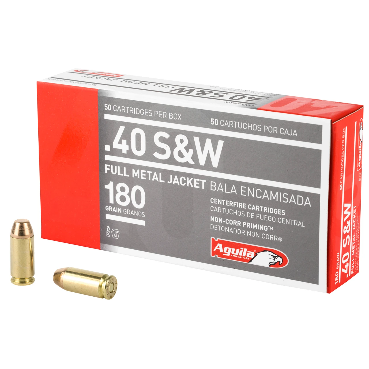 AGUILA 40 S&W 180 GRAIN FMJ-FP 50 ROUND BOX