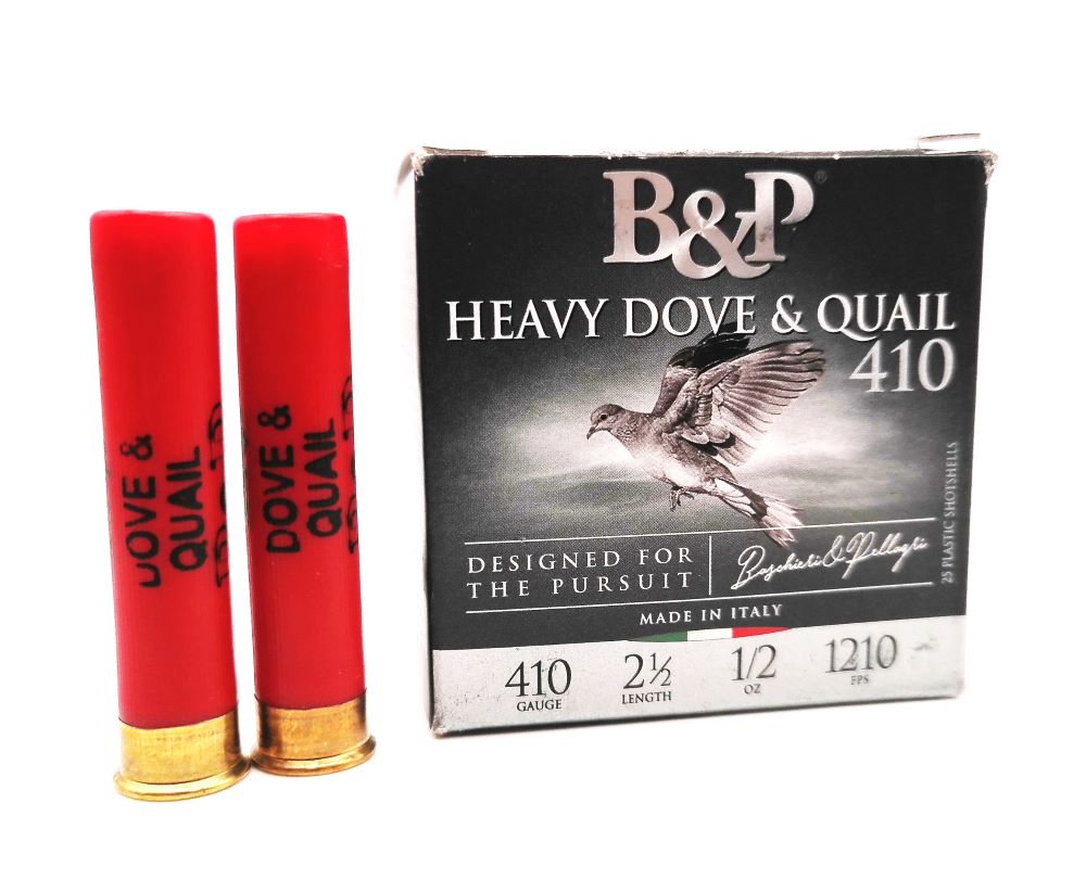 B&P HEAVY DOVE & QUAIL 410 GAUGE 2 1/2" 1210 FPS 0.5 OZ. #7.5 Shot 25 ROUND BOX