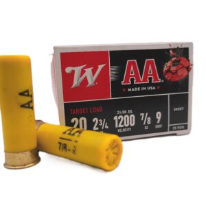 WINCHESTER AA TARGET 20 GAUGE 2.75" 1200 FPS 7/8 OZ. #9 25 ROUND BOX