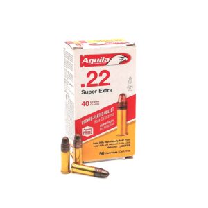 AGUILA .22LR 40 GRAIN SP Hi-VELOCITY 1255 FPS 50 ROUND BOX (COPPER PLATED)