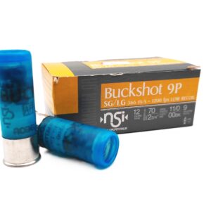 NOBEL SPORT 12 GAUGE SHOTSHELLS 2 3/4” #00 BUCKSHOT 9 PELLETS