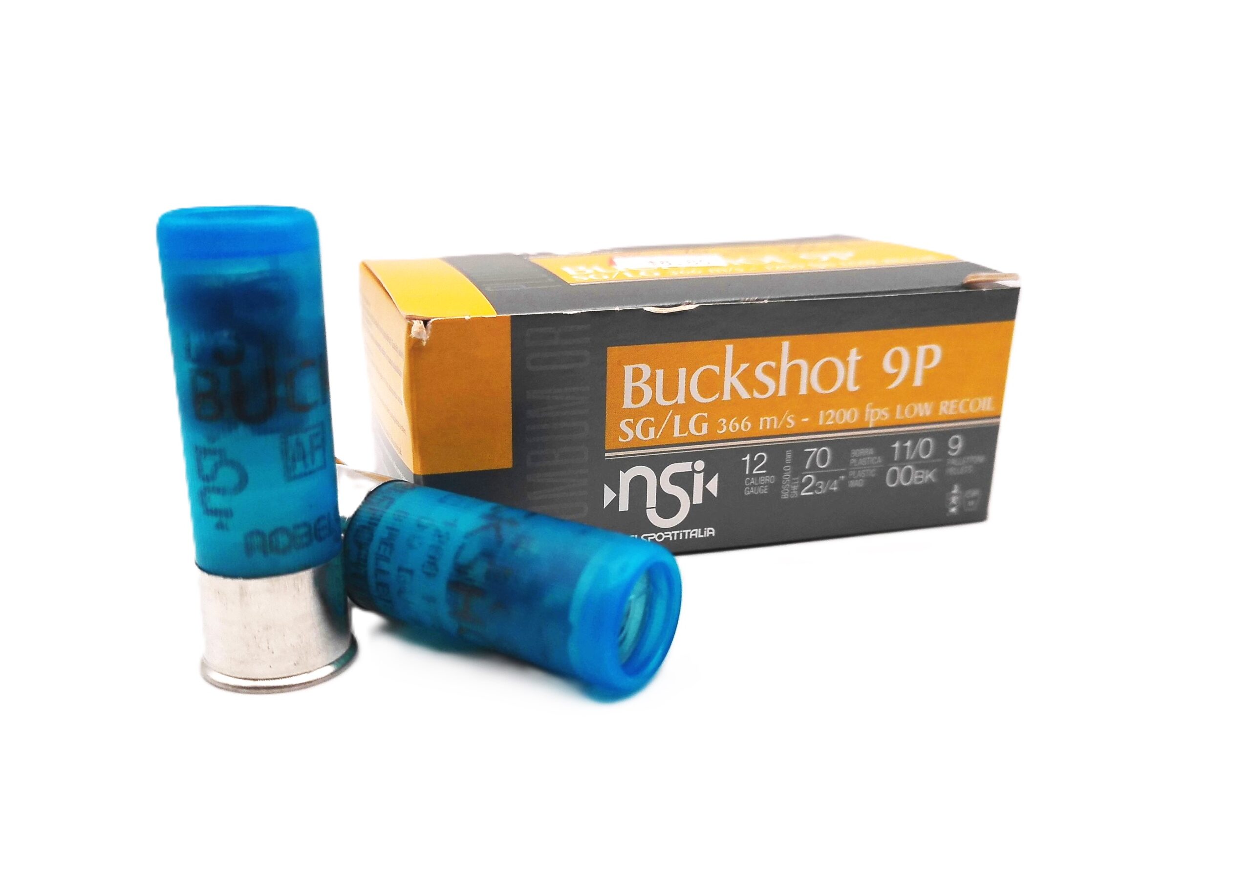 NOBEL SPORT 12 GAUGE BUCKSHOT 2 3/4” #00 9 PELLETS 1200 FPS 10 ROUND BOX